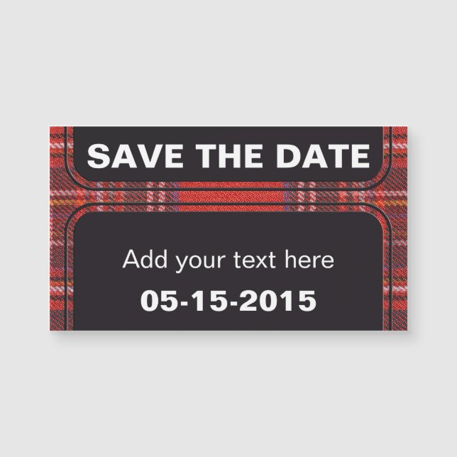 Carte Magnétique Tartan plaids motif rouge royal tissu (Devant)