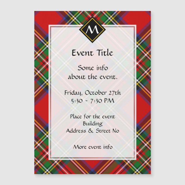 Carte Magnétique Tartan Royal Stewart (Devant)