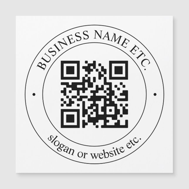 Carte Magnétique Téléchargez votre propre code QR et votre texte pe (Devant)