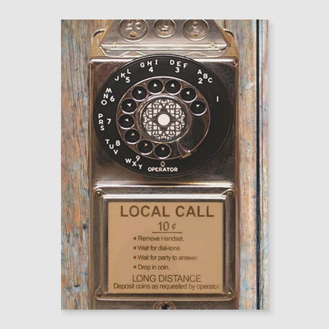 Carte Magnétique Téléphone antique rotatif payant rude (Devant)