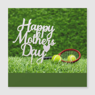 Carte Magnétique Tennis Fête des Mères avec balle et raquette sur v