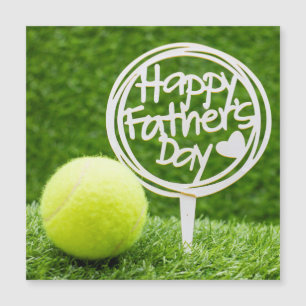 Carte Magnétique Tennis Joyeuse fête du Père sur l'herbe verte