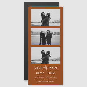 Carte Magnétique Terracotta Photo Strip Mariage magnétique