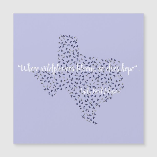 Carte Magnétique Texas Bluebonnet Fleur sauvage Message Texas Cadea (Devant)