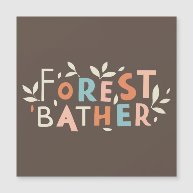 Carte Magnétique Texte personnalisé du segment de forêt (Devant)