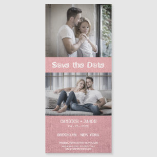 Carte Magnétique Textile rose Textile Couple romantique