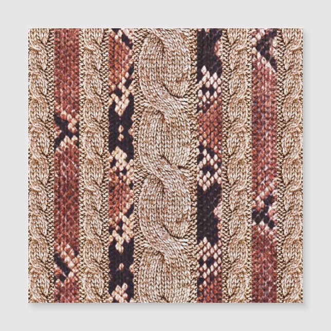 Carte Magnétique Texture de vêtement, motif de serpent géométrique. (Devant)