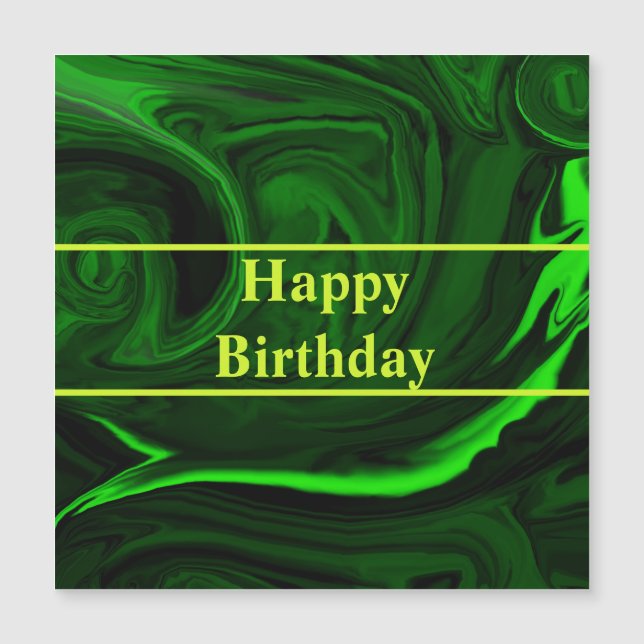 Carte Magnétique texture verte pierre de malachite, personnalisée (Devant)