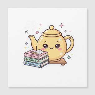 Carte Magnétique Théière Mignonne Kawaii Cahier de Notes Autocollan