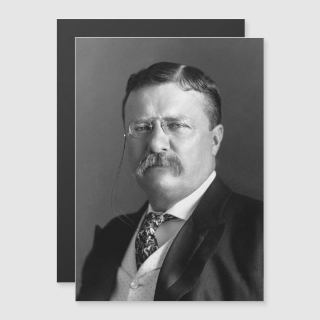 Carte Magnétique Theodore Roosevelt Teddy Président républicain (Devant / Derrière)