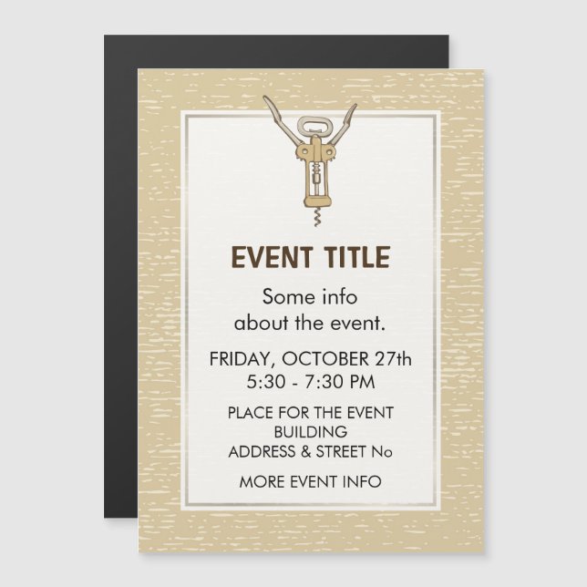 Carte Magnétique Tire-bouchon (Devant / Derrière)