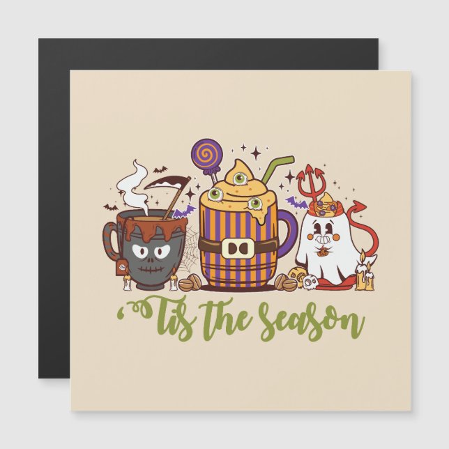 Carte Magnétique ‘Tis Season Halloween Cup Trio (Devant / Derrière)