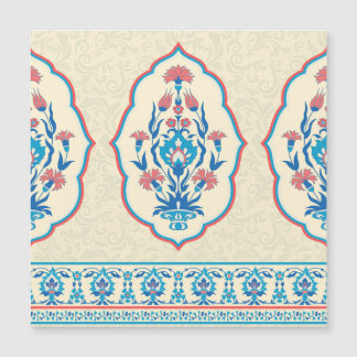 Carte Magnétique Tissu floral ethnique : Élégance transparente