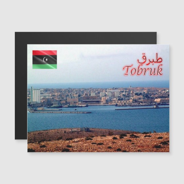 Carte Magnétique Tobruk - Libye - Panorama - (Devant / Derrière)