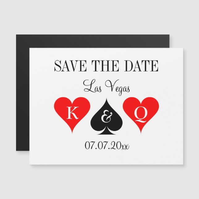 Carte Magnétique Top Las Vegas mariage magnétique enregistrer les c (Devant / Derrière)