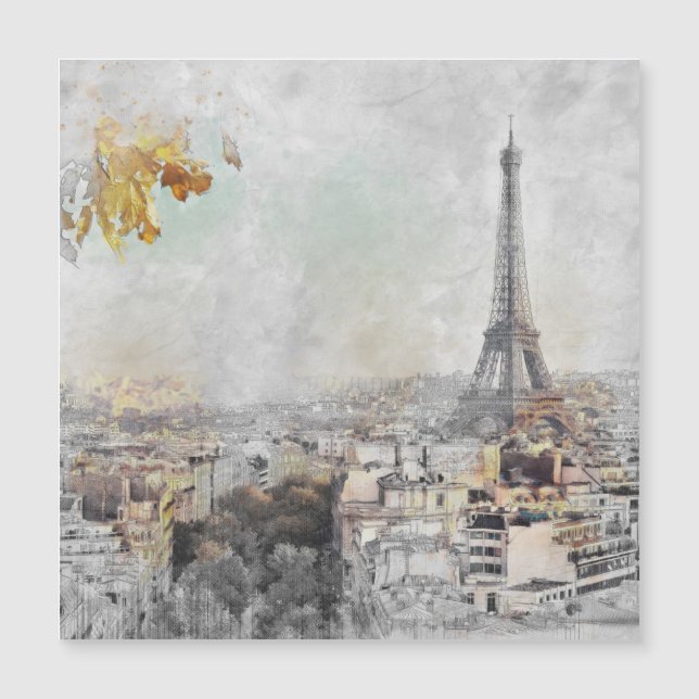 Carte Magnétique Tour Eiffel Paris France Art Imprimer - Icone (Devant)