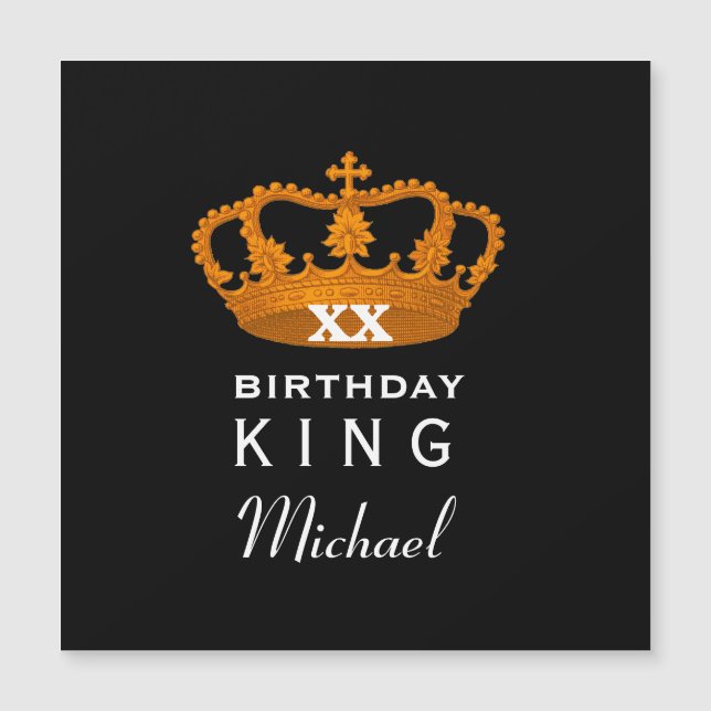 Carte Magnétique Tout ROI d'anniversaire d'année avec la couronne (Devant)