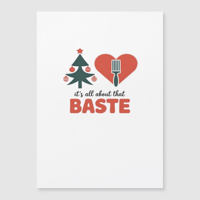 Carte Magnétique Tout sur ce Noël Classique Rétro Baste (Devant)