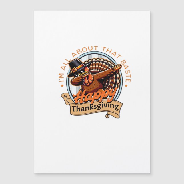 Carte Magnétique Tout sur cette bassine Joyeux Thanksgiving Classiq (Devant)