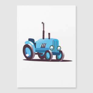 Carte Magnétique Tracteur bleu mou