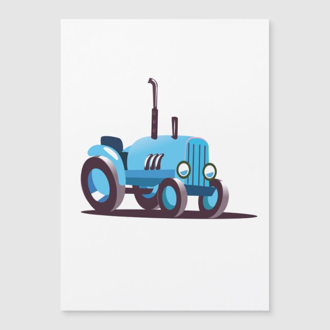 Carte Magnétique Tracteur bleu mou (Devant)