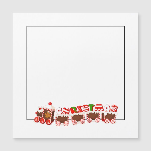 Carte Magnétique Train de Noël (Devant)