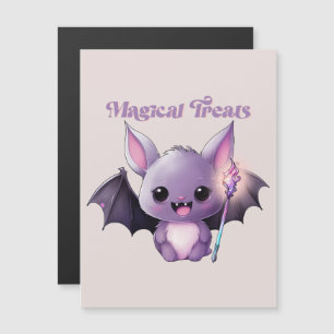 Carte Magnétique Traitements magiques - Jolie chauve-souris violett