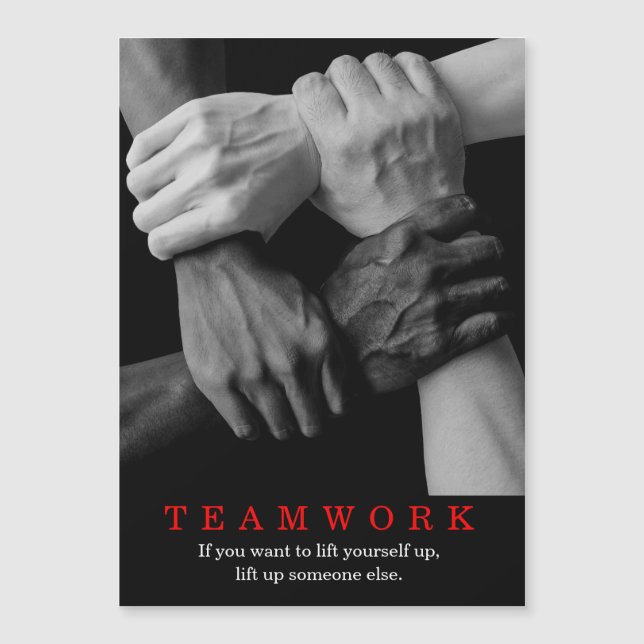 Carte Magnétique Travail D'Équipe Motivation Inspiration Citation M (Devant)