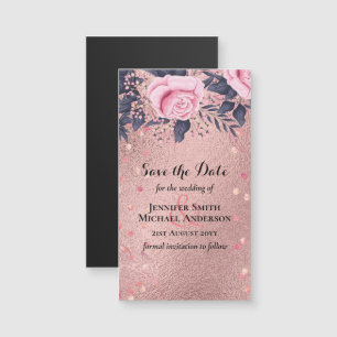 Carte Magnétique Trending ROSEGOLD Mariage Rose Marine Métallique