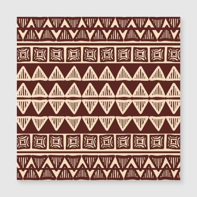 Carte Magnétique Tribal Striped : Oeuvre Ornementale. (Devant)