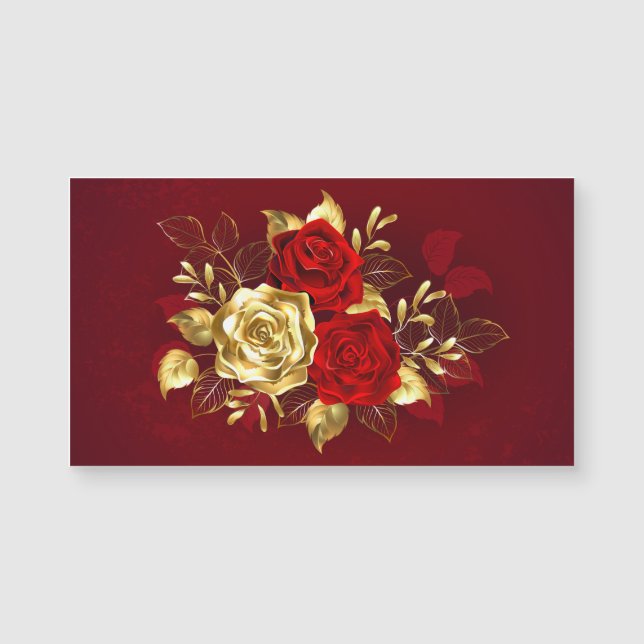 Carte Magnétique Trois Roses de bijoux (Devant)