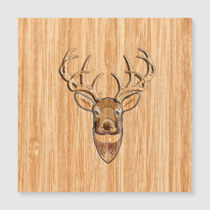 Carte Magnétique Trophée de la Tête de Cerf Blanc Style grain de bo