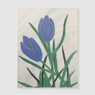 Carte Magnétique Tulipes bleues