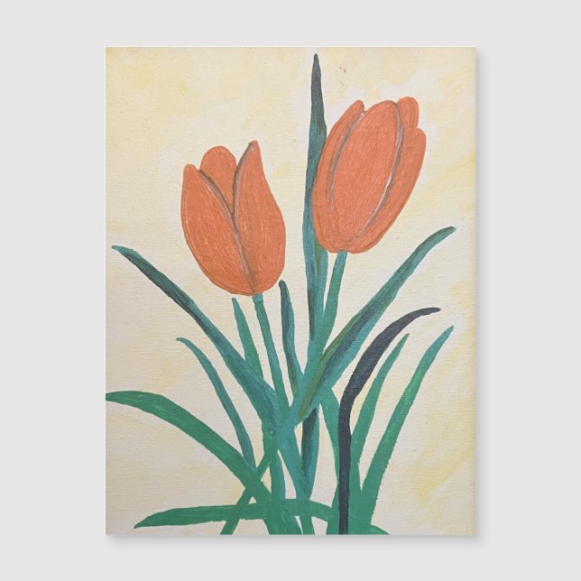 Carte Magnétique Tulipes orange (Devant)