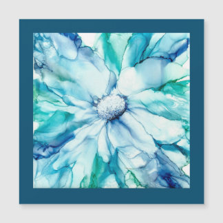 Carte Magnétique Un aimant/carte fleuri vert, bleu magnifique et un