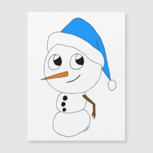 Carte Magnétique un bonhomme de neige chibi