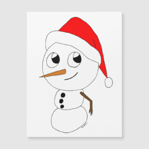 Carte Magnétique un bonhomme de neige chibi