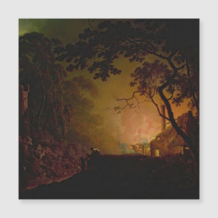 Carte Magnétique Un chalet en feu la nuit Joseph Wright de Derby