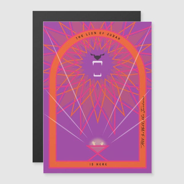 Carte Magnétique Un lion en colère (Devant / Derrière)