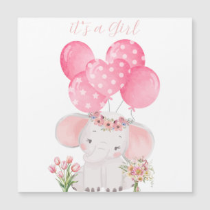 Carte Magnétique Une main adorable illustrée "c'est une fille"