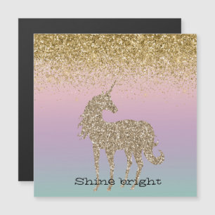 Carte Magnétique Unicorn Ombre Gold Parties scintillant