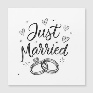 Carte Magnétique Union Fantaisiste Croquis Mariage Récent Mariage