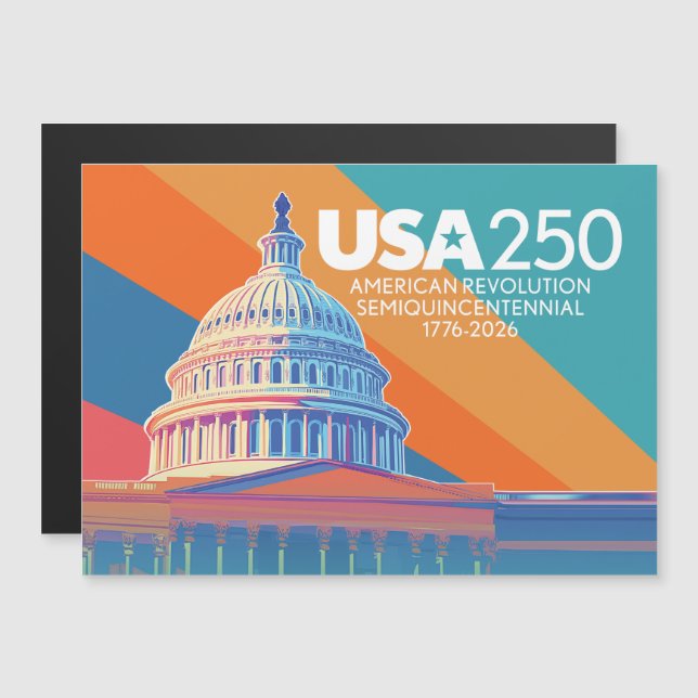 Carte Magnétique USA 250 Birthday Capital - America Celebration (Devant / Derrière)