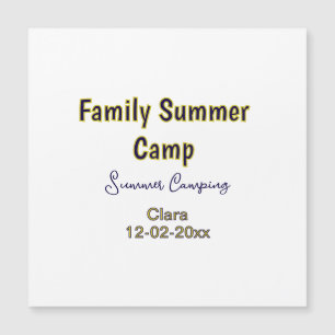 Carte Magnétique Vacances de camping en famille ajoutez nom dateÉté