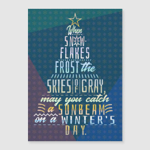 Carte Magnétique Vacances d'hiver Noël Arbre de neige Poème