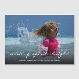Carte Magnétique Vacances Photo Noël Enfants Faisant Éclairer les e