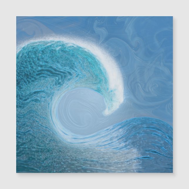 Carte Magnétique Vague Bleue Artistique (Devant)