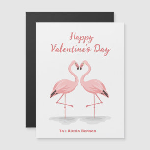Carte magnétique Valentine personnalisée Flamant r