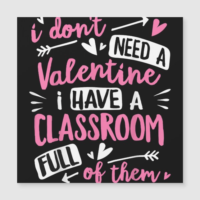 Carte Magnétique Valentines Jour Enseignant Funny Classe École Vale (Devant)