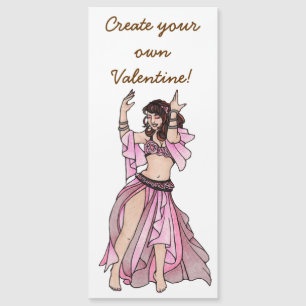 Carte Magnétique Valentines roses Danseur du ventre